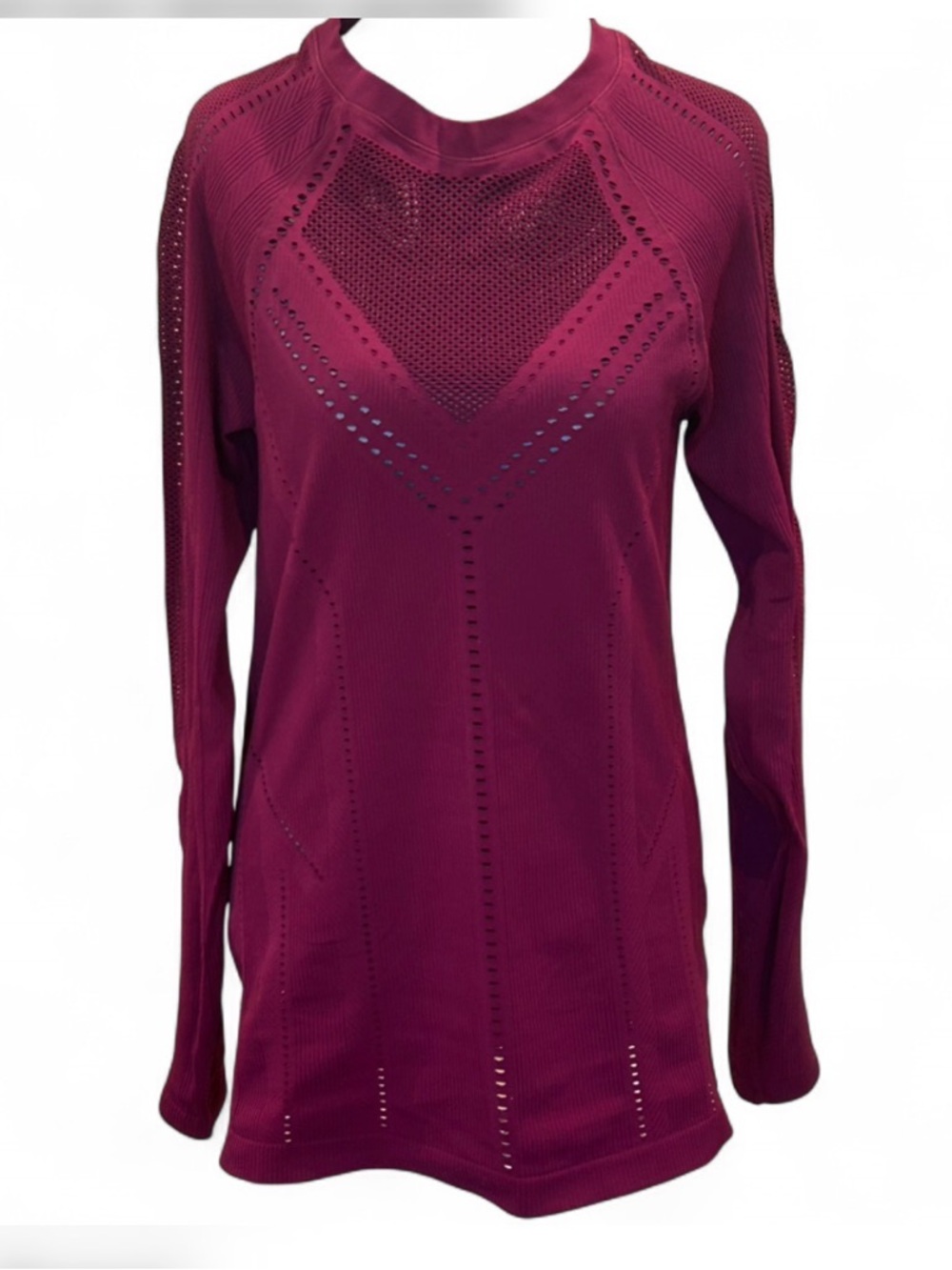 Athleta Raspberry Perforated Athletic Pullover